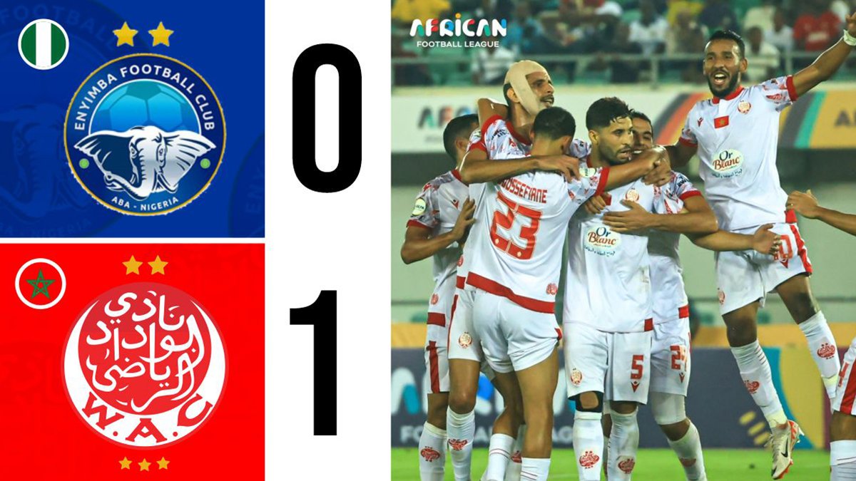 African Football League: Wydad Casablanca beat 10-man Enyimba in Uyo