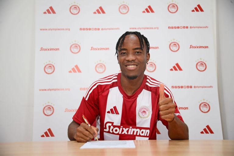 Olympiacos have reinforced their belief in Bruno Onyemaechi by including him in their Europa League squad for the knockout rounds.