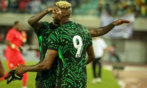 Super Eagles erupted into joyous celebrations in their dressing room after securing a historic 2-0 victory over Rwanda in Kigali.