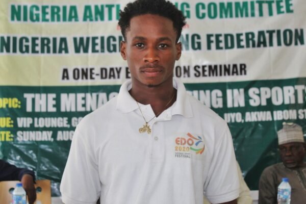 Edidiong Umoafia, a 22-year-old weightlifting star from Nigeria, is living up to his name “Blessing” by breaking records and winning medals