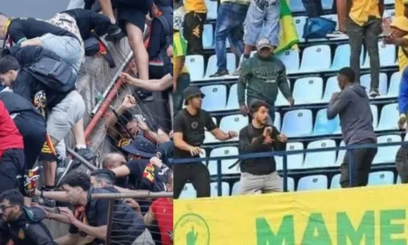 Mamelodi Sundowns win over Esperance in the CAF Champions League quarter-finals was overshadowed by violent clashes between rival fans.