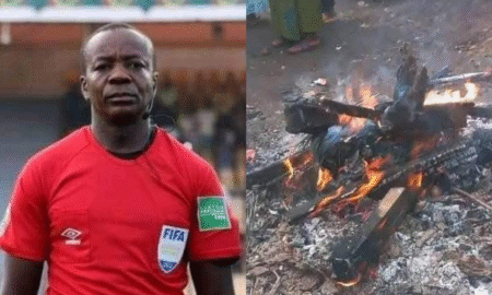 Football Referee Patrick Ngalamulume was lynched and burned alive by a mob in Bukavu, DR Congo, after false theft accusations.