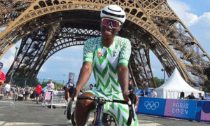 17-year-old Edo cyclist Osaretin Godwin stuns Olympian Ese Ukpeseraye to win gold in the 200m Sprint at Gateway Games 2024