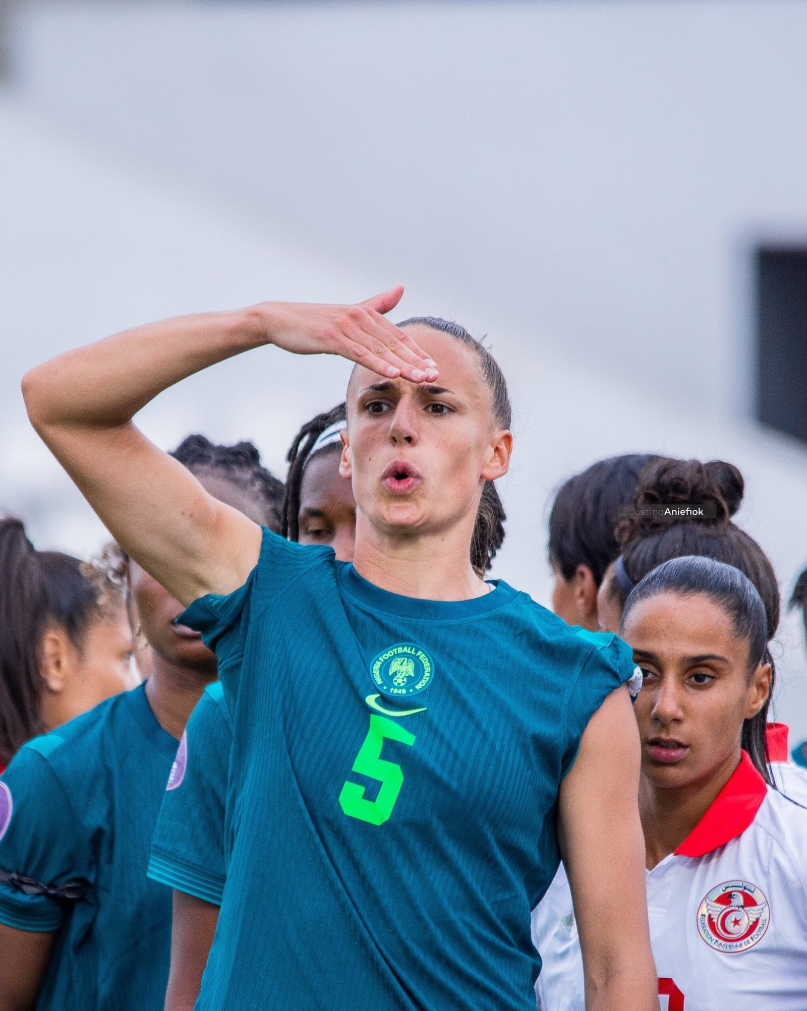 Ashleigh Plumptre warns fans about fake Facebook accounts and outlines Super Falcons' goals at WAFCON 2024.
