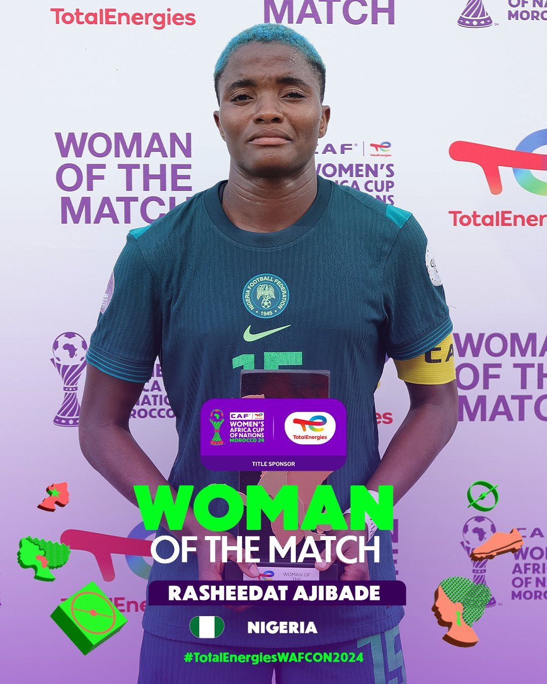 Ajibade stays humble after third WAFCON MOTM award, calling it a team victory and praising her teammates and fans.