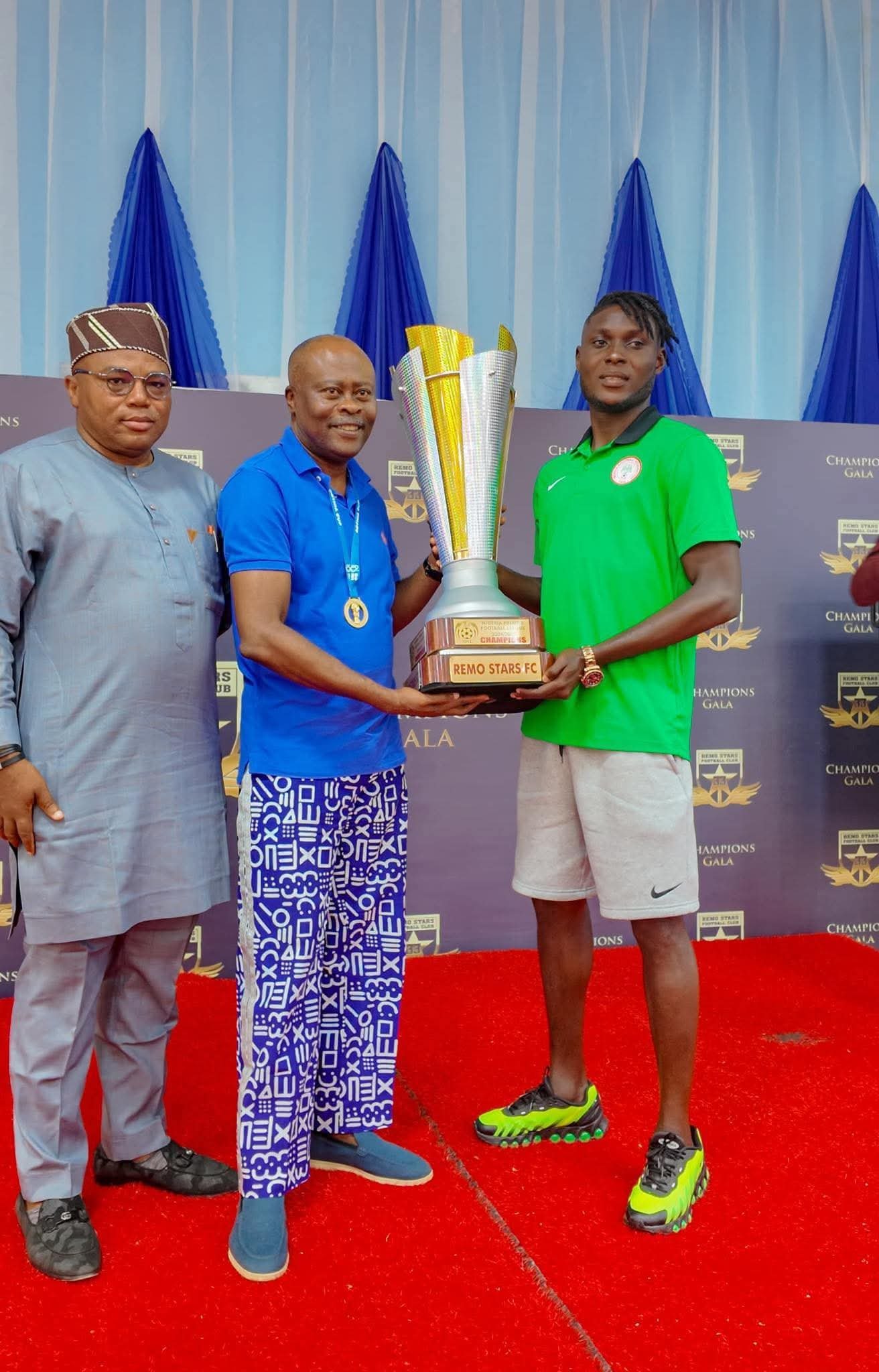 Remo Stars earn huge reward from Hon. Soname after NPFL title win, with gifts also for the ladies team, Beyond Limits & player of the season