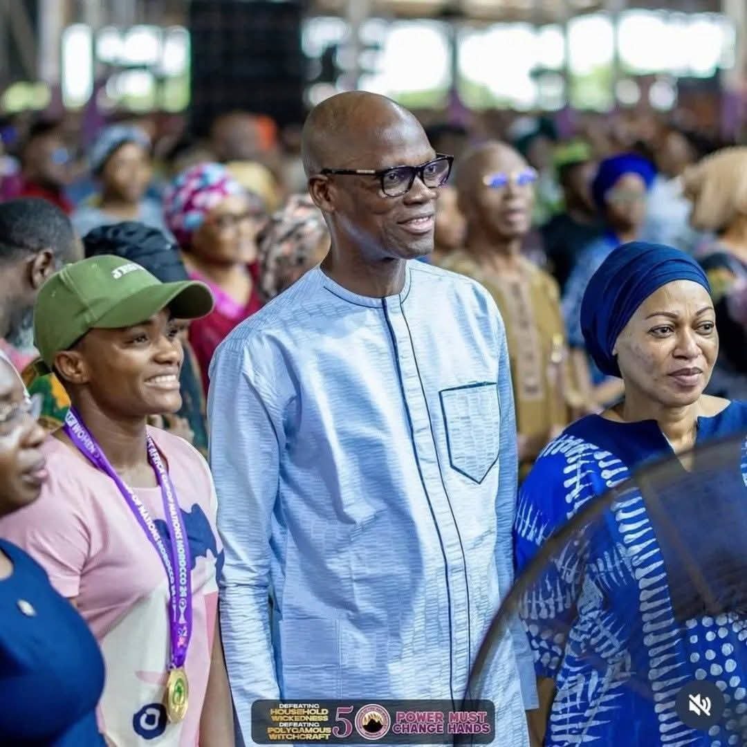 Super Falcons captain Rasheedat Ajibade visited MFM Church to give thanks following Nigeria’s WAFCON victory and her MVP honour.