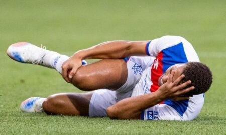 Rangers manager Russell Martin says Cyriel Desser suspected knee injury “looks nasty” after the Champions League qualifier