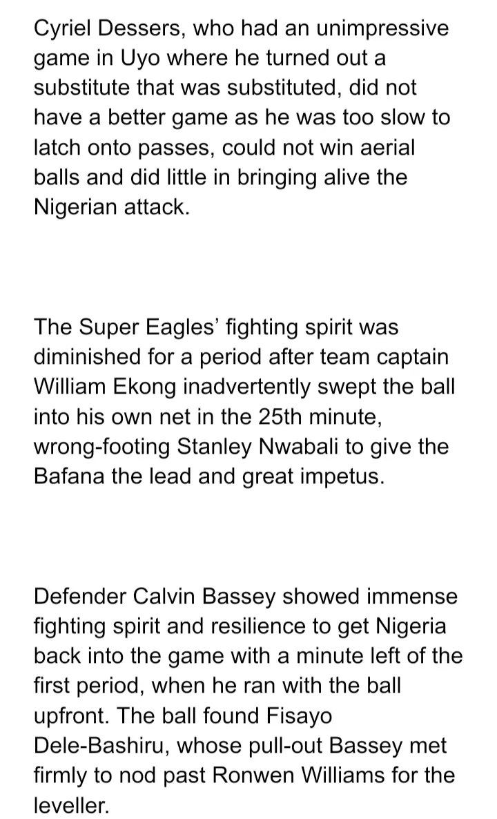 NFF pulls Dessers criticism after outrage, Sanusi denies approval and says no Super Eagles player will be scapegoated for 1-1 draw.