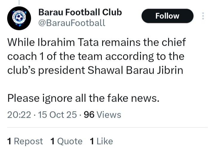 Confusion deepens in Barau FC as the club denies its own statement about the resignation of Ladan Bosso, sparking criticism.