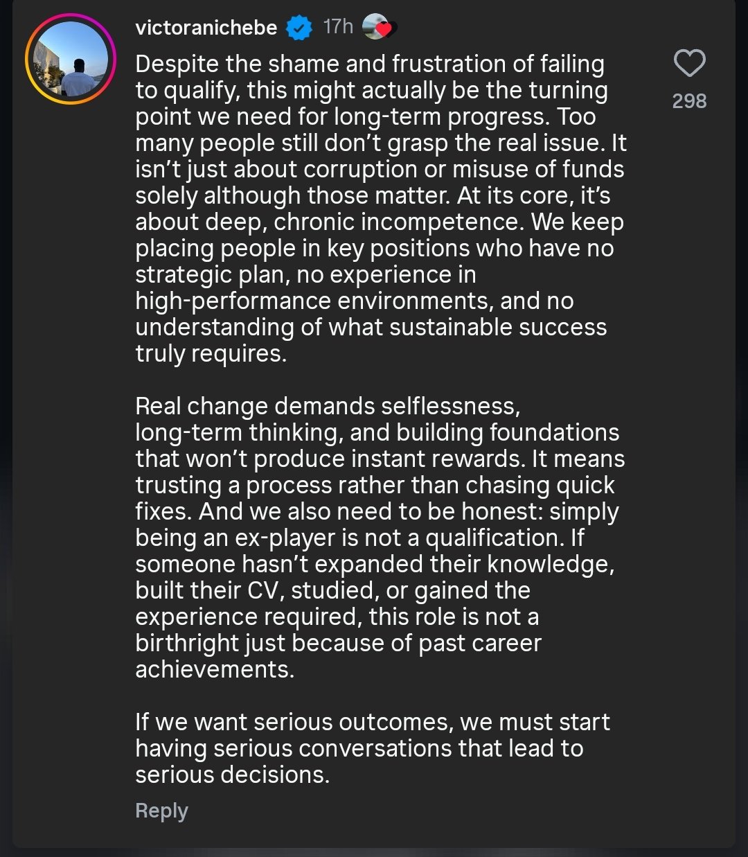 Former Super Eagles striker Victor Anichebe delivers a blunt assessment after Nigeria miss out on the 2026 World Cup.