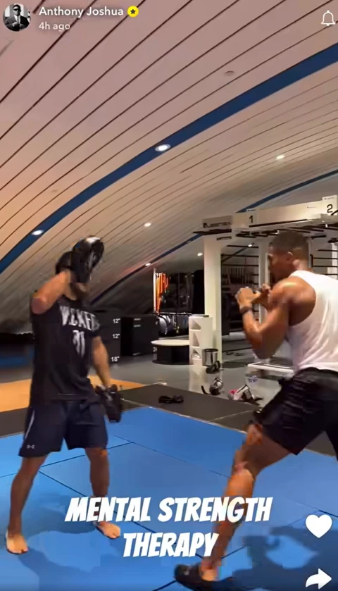 British- Nigerian boxer Anthony Joshua has returned to training weeks after a car crash in Nigeria killed two close friends.