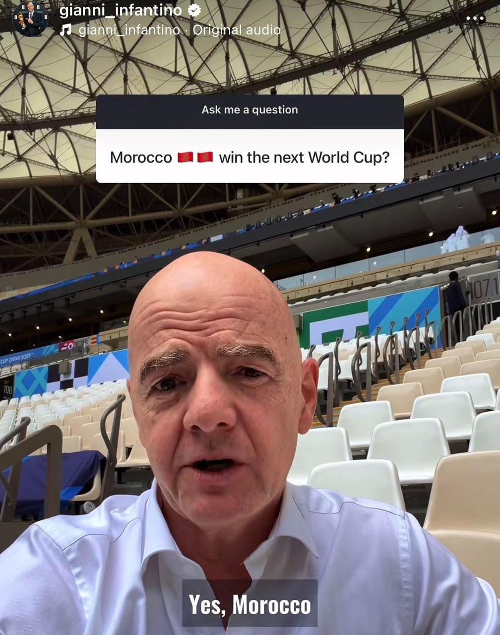 FIFA President Gianni Infantino has named the African country he believes could lift the World Cup in 2026.