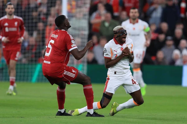 Victor Osimhen suffers an injury as Liverpool beat Galatasaray 4-0 at Anfield to reach the Champions League quarter-finals.