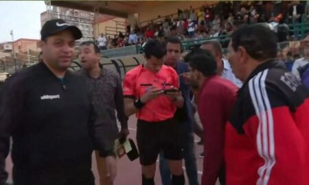 Referee suspended after using phone as VAR in Egyptian second division match, triggering investigation and controversy.