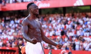 Akor Adams scored the winning goal as Sevilla came from two goals down to beat Villarreal 3-2 away from home, strengthening their La Liga survival hopes with a third straight victory.