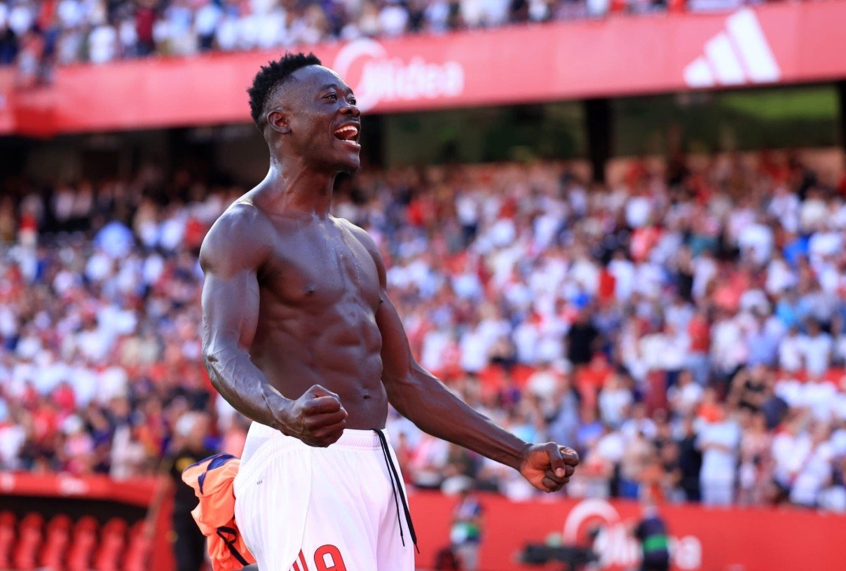 Akor Adams scored the winning goal as Sevilla came from two goals down to beat Villarreal 3-2 away from home, strengthening their La Liga survival hopes with a third straight victory.