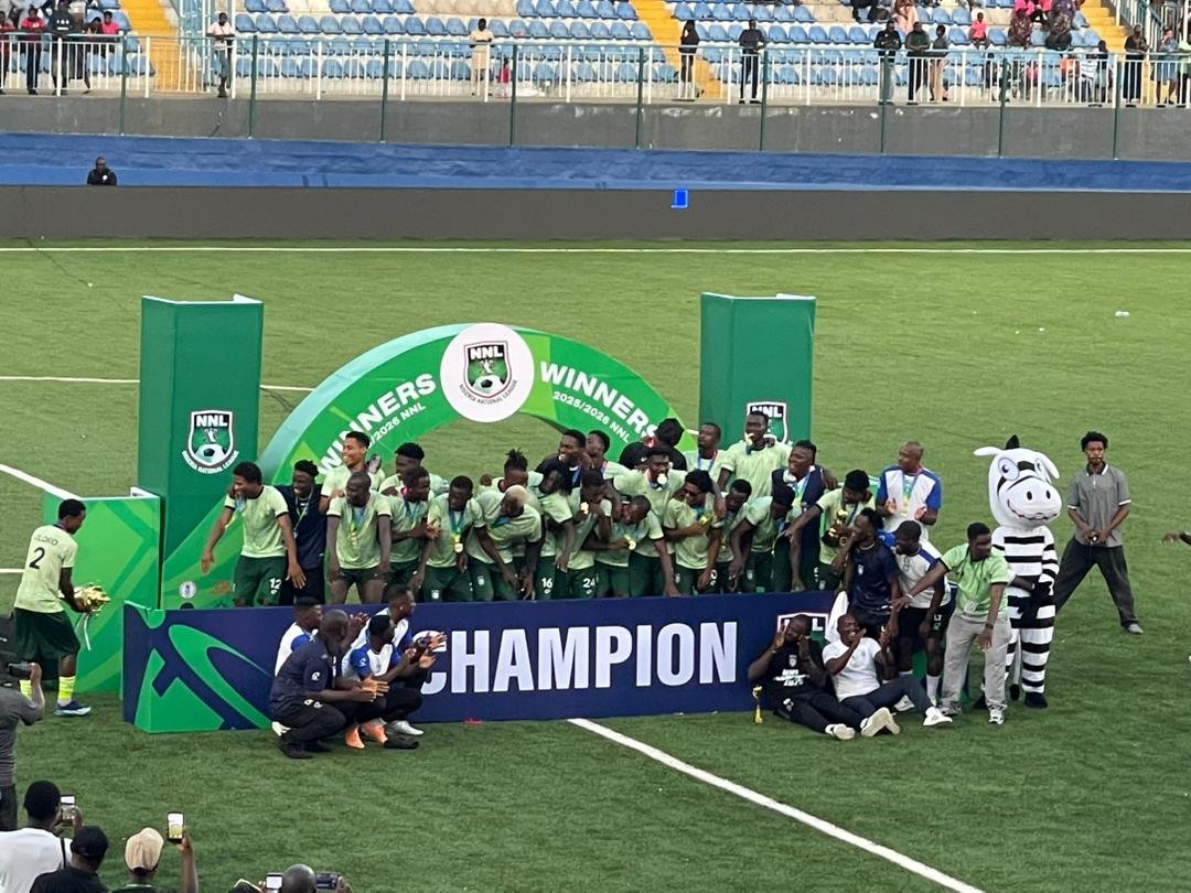Sporting Lagos emerged champions of the 2025/26 Nigeria National League Super Four despite losing to Inter Lagos in a dramatic final-day derby in Ikenne.