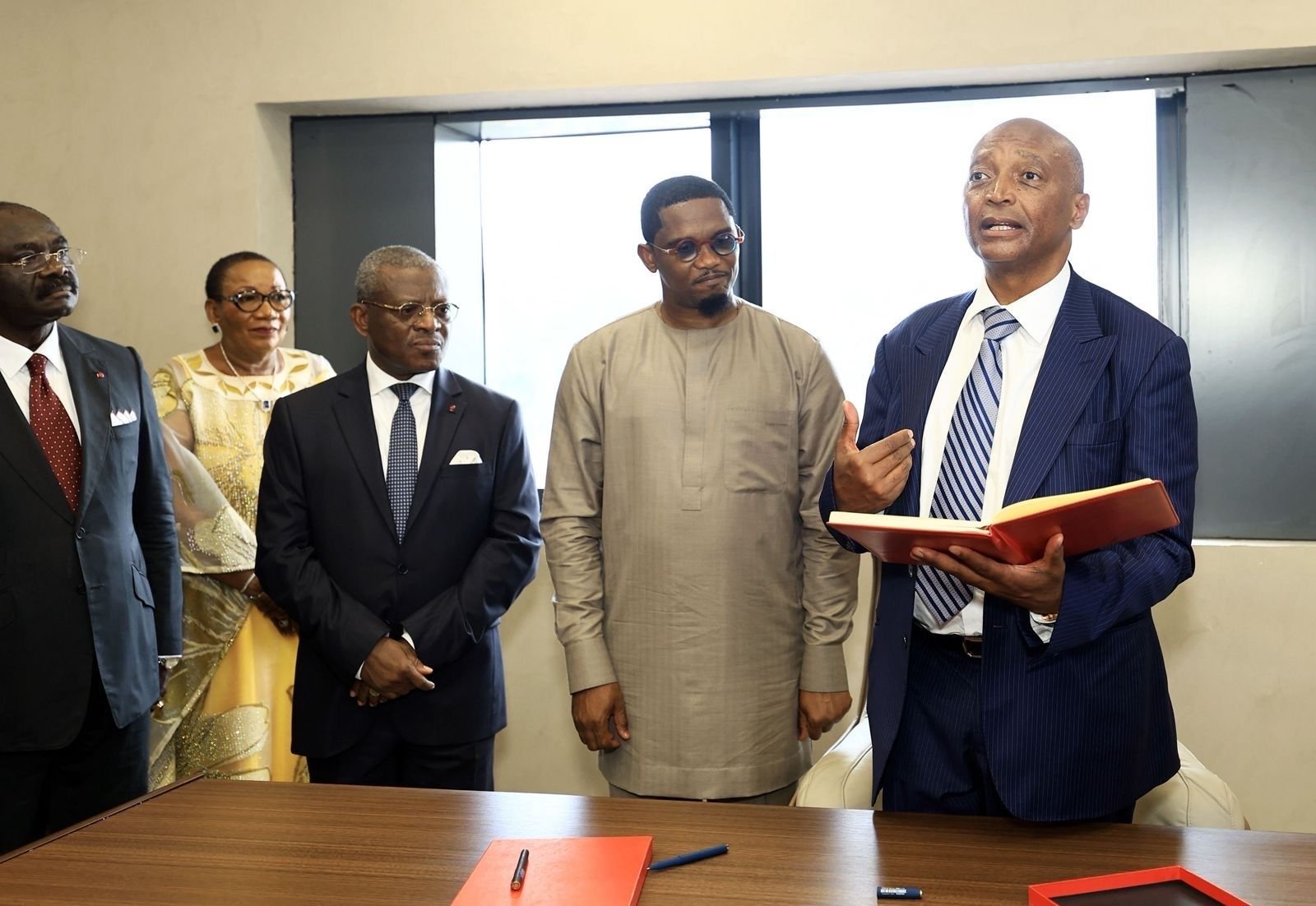 CAF president Patrice Motsepe joined Cameroon Prime Minister Joseph Dion Ngute and FECAFOOT president Samuel Eto’o for the inauguration of FECAFOOT’s new headquarters in Yaoundé as Cameroon pushes a new era of football modernization.