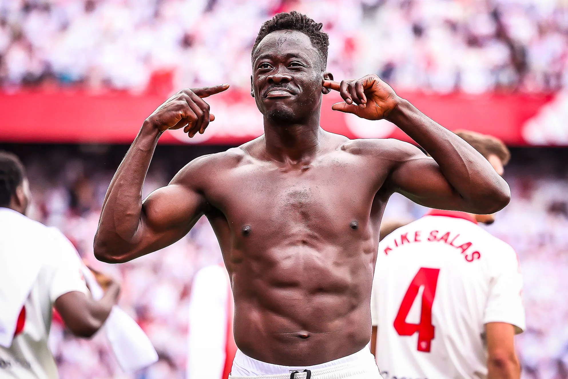 Super Eagles striker Akor Adams has dismissed speculation linking him with a move to Marseille, insisting he remains happy at Sevilla despite growing transfer interest.
