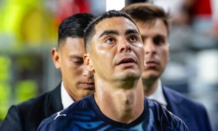 Miguel Almirón became the first player sent off at the 2026 FIFA World Cup for covering his mouth while speaking to an opponent. But does the rule apply to teammates too? Here's what football's new law actually says.