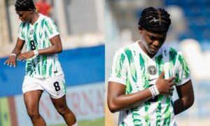 Asisat Oshoala has urged Nigerians to support the Super Falcons as they face South Africa in a crucial 2027 Women’s World Cup play-off.
