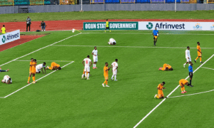 Rangers were held to a 1-1 draw by AS Sobemap in Abeokuta, leaving the CAF Champions League first-round tie finely balanced ahead of next Sunday's return leg.