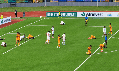 Rangers were held to a 1-1 draw by AS Sobemap in Abeokuta, leaving the CAF Champions League first-round tie finely balanced ahead of next Sunday's return leg.