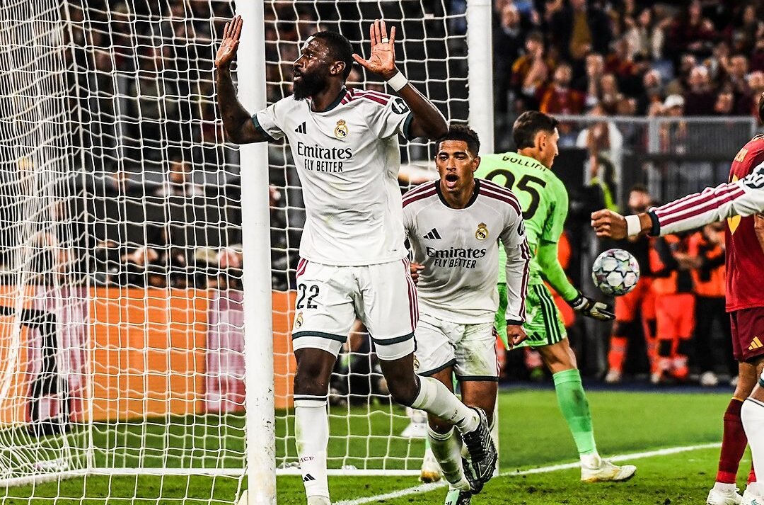 Real Madrid fought back from 3-1 down to beat Roma 4-3 in the Champions League, with Endrick and Carlos Espí inspiring a late revival before Antonio Rüdiger struck the winner.