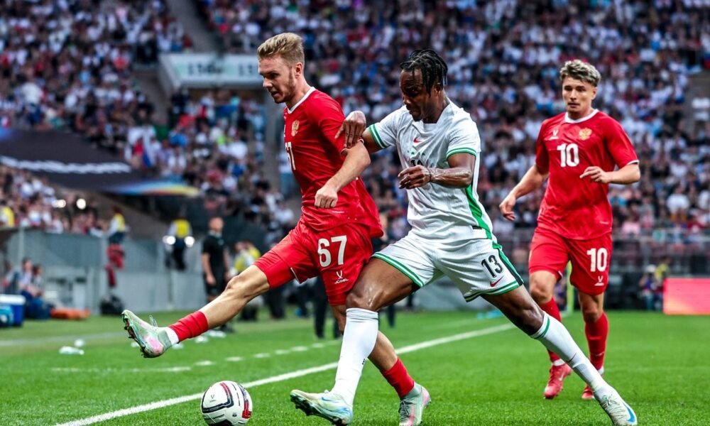 Nigeria came from 3-1 down to draw 3-3 with Russia in Nizhny Novgorod, with debutant Peter Edokpolor scoring before Akor Adams struck in stoppage time.